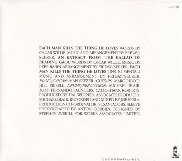 Each Man Kills the Thing He Loves (single, 1989)