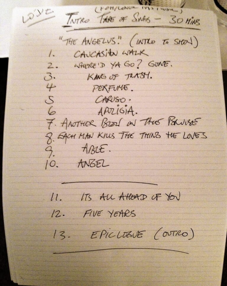 Setlist Poland 2012